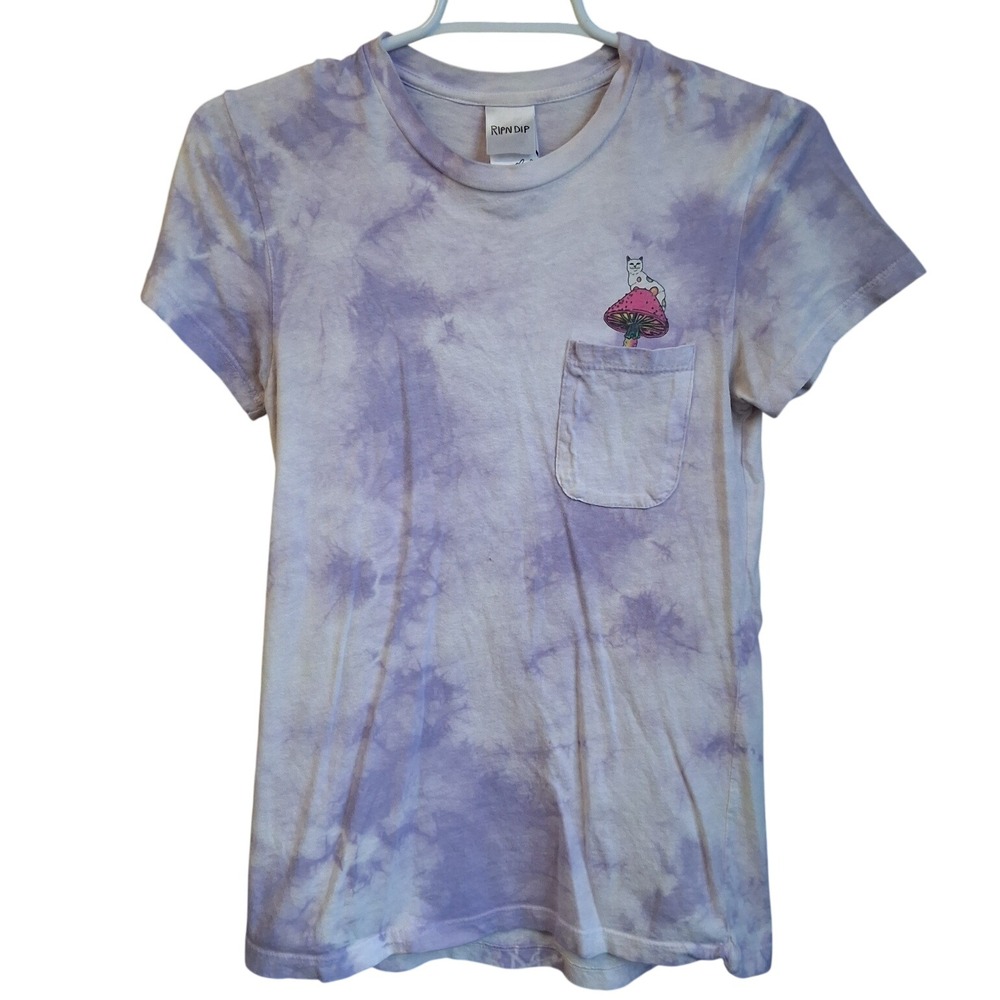 RipNDip Lord Nermal Purple Tie Dye Cat T-shirt Small Pre-owned Trippy